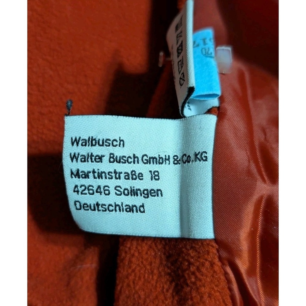 Walbusch Wool Zip Sweater Jacket Mens L Orange Rib Knit Lined Heavy Full Zip - Picture 10 of 10